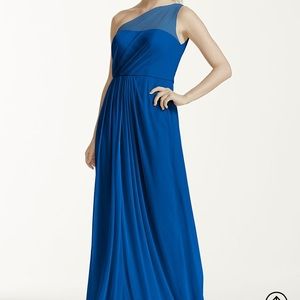 Davids Bridal Long Dress, One Shoulder Neckline